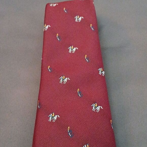 Botany 500 maroon horse print tie NWOT - Picture 3 of 6